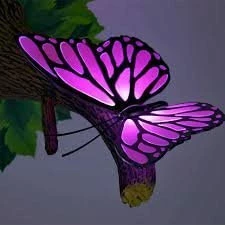 JWP Unique Lighting 3D Deco Light ~ Pink Butterfly ~ Looks Like The Branch Is Growing Out Of The Wall! ~ Games Room/Kids Room
