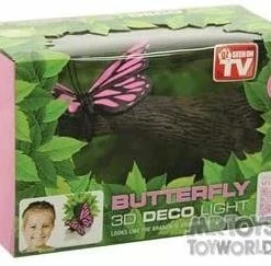 JWP Unique Lighting 3D Deco Light ~ Pink Butterfly ~ Looks Like The Branch Is Growing Out Of The Wall! ~ Games Room/Kids Room