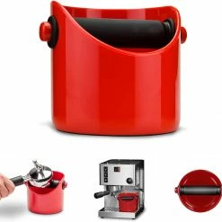 Dreamfarm Grindenstein Knock Box For Coffee Grinds, Fire Engine Red Coffee & Tea Lovers