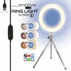 Mayhem Unique Lighting Smoovie Ring Light 6 Inch With Tripod