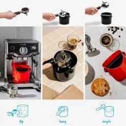 Dreamfarm Grindenstein Knock Box For Coffee Grinds, Fire Engine Red Coffee & Tea Lovers