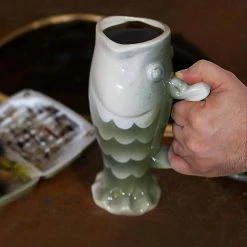 The Unusual Gift Company Coffee & Tea Lovers Big Mouth Bass Mug