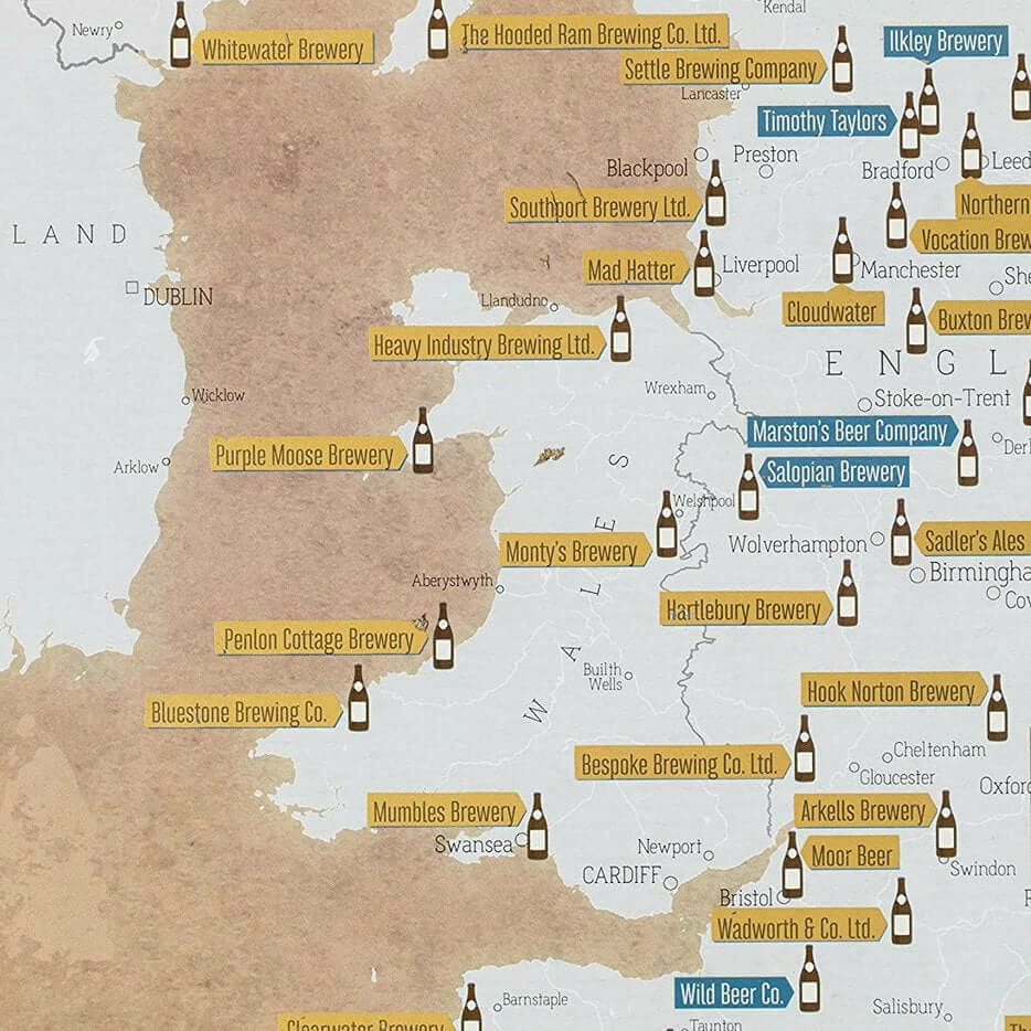 Luckies Scratch Off Breweries Poster Novelty Gifts