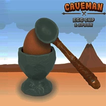The Unusual Gift Company Coffee & Tea Lovers Caveman Egg Cup & Spoon