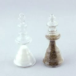 The Unusual Gift Company Checkmate Glass Salt And Pepper Shakers