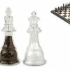 The Unusual Gift Company Checkmate Glass Salt And Pepper Shakers