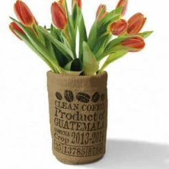 The Unusual Gift Company Coffee & Tea Lovers Coffee Bag Flower Vase