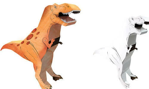 The Unusual Gift Company Cardboard Tyrannosaurus Rex Kit Mechanics