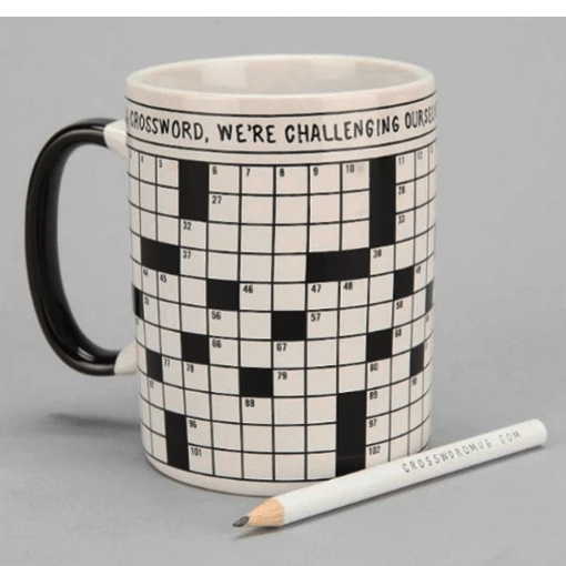 The Unusual Gift Company Crossword Puzzle Mug Coffee & Tea Lovers