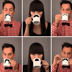 The Unusual Gift Company Coffee & Tea Lovers Moustache Mugs