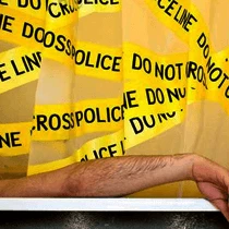 The Unusual Gift Company Police Line Shower Curtain Bathroom Gifts