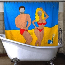The Unusual Gift Company Seaside Shower Curtain