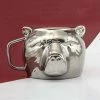 The Unusual Gift Company Coffee & Tea Lovers Silver Bear Mug