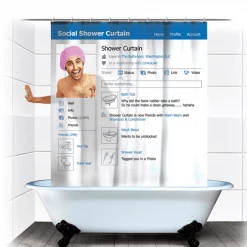 The Unusual Gift Company Social Shower Curtain Bathroom Gifts