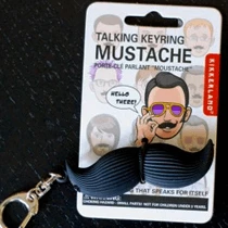 The Unusual Gift Company Moustache Talking Keyring