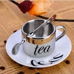 The Unusual Gift Company Anamorphic Cup And Saucer Coffee & Tea Lovers