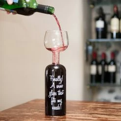 The Unusual Gift Company Wine Bottle Glass Foodies