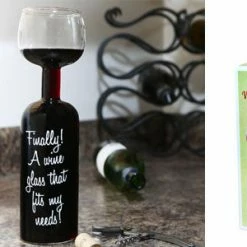 The Unusual Gift Company Wine Bottle Glass Foodies