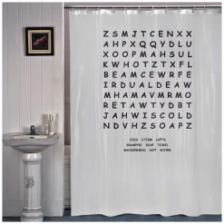 The Unusual Gift Company Bathroom Gifts Word Search Shower Curtain