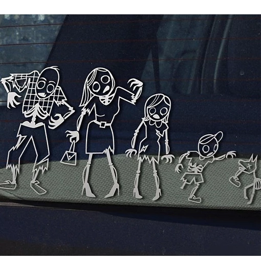 The Unusual Gift Company Zombie Family Car Stickers Dads